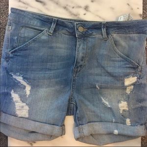 Zara ripped denim shorts